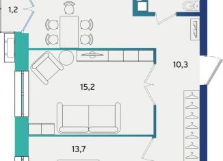 Продам 2-ком. квартиру, 58.9 м2, Альметьевск