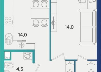 Продается однокомнатная квартира, 39 м2, Альметьевск