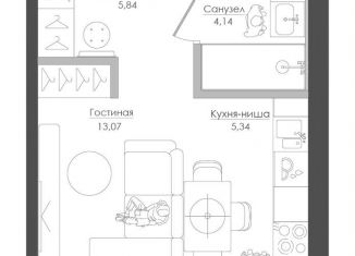 Продажа квартиры студии, 28.5 м2, Москва, САО