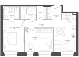 Продам 2-комнатную квартиру, 65.2 м2, Москва