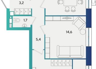 Продаю 2-комнатную квартиру, 60.5 м2, Татарстан