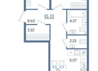 Продаю 2-комнатную квартиру, 65.3 м2, Казань