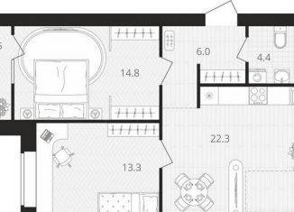 Продаю 2-комнатную квартиру, 64.3 м2, посёлок Мичуринский, Выставочная улица