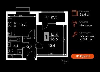 Продажа 1-комнатной квартиры, 36.6 м2, Московская область, Римский проезд, 13