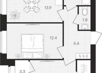 Продается 2-ком. квартира, 56.8 м2, посёлок Мичуринский, Выставочная улица