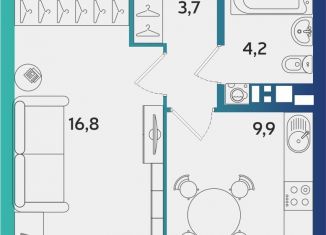 Продается однокомнатная квартира, 34.9 м2, Альметьевск