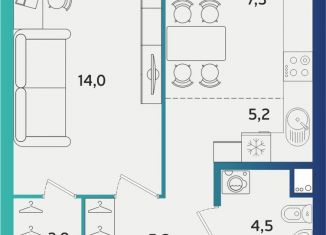 Продаю двухкомнатную квартиру, 39 м2, Татарстан