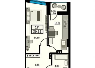 Продается однокомнатная квартира, 39.1 м2, Ростов-на-Дону, Красноармейская улица, 157В/83с2, ЖК Рубин