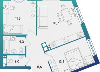 Продажа двухкомнатной квартиры, 57.8 м2, Альметьевск