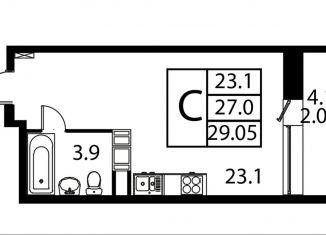 Продается квартира студия, 29.1 м2, Домодедово