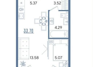 Продаю квартиру студию, 33.7 м2, Казань, Авиастроительный район