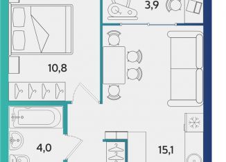 Продается однокомнатная квартира, 37.3 м2, Альметьевск