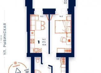 Продается 1-ком. квартира, 40.8 м2, Череповец