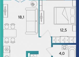 Продам 1-комнатную квартиру, 39.4 м2, Альметьевск