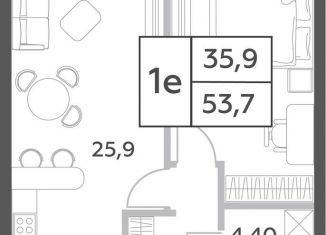 Продаю 2-комнатную квартиру, 53.7 м2, Москва, район Раменки, проспект Генерала Дорохова, вл1к1