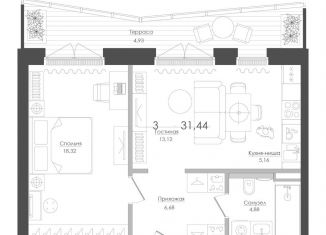 1-ком. квартира на продажу, 52.7 м2, Москва, САО