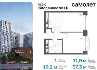 Продажа 1-комнатной квартиры, 37.3 м2, Москва, Новоданиловская набережная, 8к2