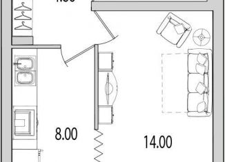 Продам однокомнатную квартиру, 34.1 м2, Санкт-Петербург, улица Кустодиева, 5к1, метро Парнас