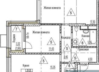 Продам двухкомнатную квартиру, 62.8 м2, Воронеж, набережная Чуева, 7, Железнодорожный район