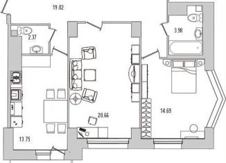 Продам 2-ком. квартиру, 78 м2, Санкт-Петербург, улица Руднева, 18, метро Проспект Просвещения