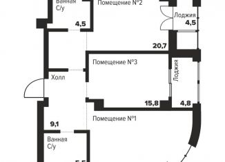 2-ком. квартира на продажу, 78.8 м2, Челябинск, Центральный район, улица Труда, 157А