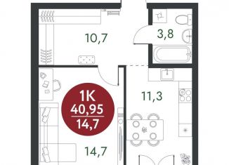 Продажа 1-ком. квартиры, 41 м2, Новосибирская область