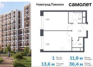 Продажа 1-комнатной квартиры, 36.4 м2, Московская область, жилой квартал Новоград Павлино, к8