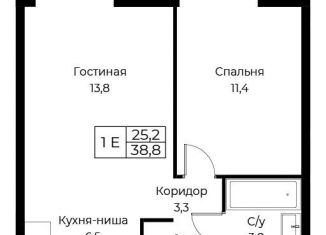 Продажа 1-комнатной квартиры, 38.8 м2, Москва, улица Намёткина, 10Д, район Черёмушки