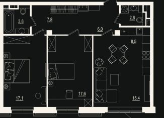 Продается 2-комнатная квартира, 79 м2, Тюмень, улица Щербакова, 2к4