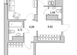 Продам 2-комнатную квартиру, 76.3 м2, Санкт-Петербург, улица Кустодиева, 7к1, муниципальный округ № 15