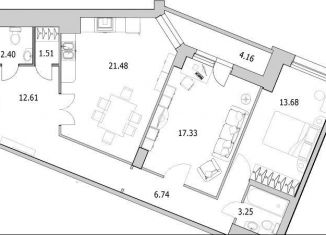 Продается 2-ком. квартира, 83.2 м2, Санкт-Петербург, метро Парнас, улица Кустодиева, 7к1