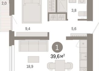 Продам 1-комнатную квартиру, 39.6 м2, Свердловская область