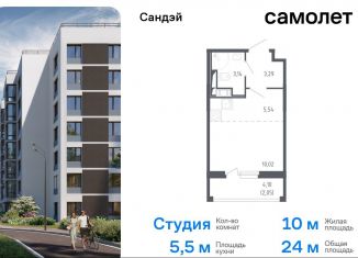 Продается квартира студия, 24 м2, Санкт-Петербург, жилой комплекс Сандэй, 7.2, метро Проспект Ветеранов