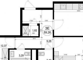 Продается 2-комнатная квартира, 59.3 м2, дачный посёлок Лесной Городок