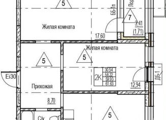 Продам 2-комнатную квартиру, 59.9 м2, Воронеж, Железнодорожный район, набережная Чуева, 7