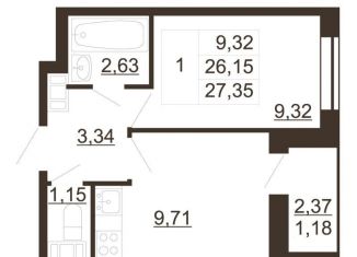 Продается однокомнатная квартира, 27.4 м2, Гатчина, улица Хохлова, 16