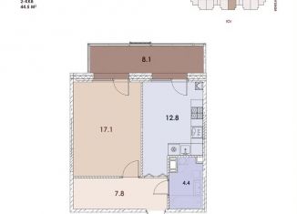 Продажа 1-комнатной квартиры, 44.4 м2, Санкт-Петербург, Береговая улица, 6, метро Парнас