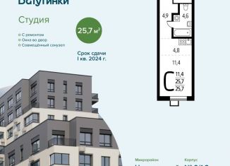 Продаю квартиру студию, 25.7 м2, поселение Десёновское, 3-я Нововатутинская улица, 15к1