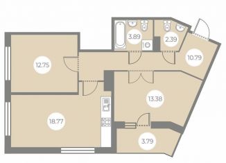 Продается 2-ком. квартира, 63.9 м2, Санкт-Петербург, Выборгский район