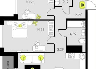 Продаю 2-комнатную квартиру, 63.6 м2, Тюмень