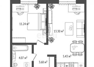 Продается 1-ком. квартира, 37.7 м2, посёлок Московский