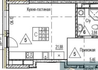 Продажа квартиры студии, 31.2 м2, Воронеж, набережная Чуева, 7, Железнодорожный район