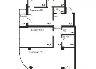 2-ком. квартира на продажу, 127.3 м2, Челябинск, улица Труда, 157А