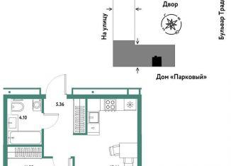 Продам двухкомнатную квартиру, 40.6 м2, Тюмень, улица Новосёлов, 100