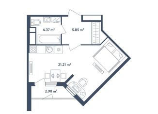 Продаю квартиру студию, 32.9 м2, поселок Мещерино