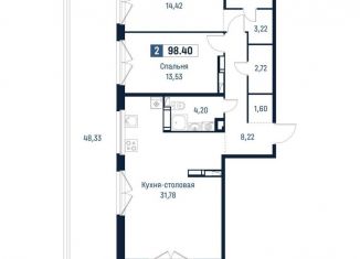 Продажа 2-комнатной квартиры, 83.9 м2, Ленинградская область