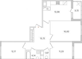 Продаю 3-комнатную квартиру, 75.6 м2, Ленинградская область