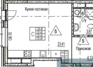 Продаю квартиру студию, 31.4 м2, Воронеж, набережная Чуева, 7, Железнодорожный район