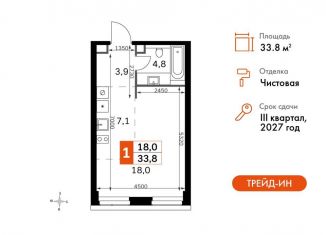 Продаю квартиру студию, 33.8 м2, Москва, 3-й Хорошёвский проезд, 3Ас17, Хорошевский район