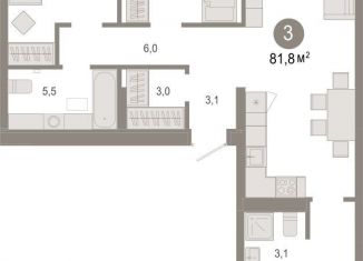 Продается 3-ком. квартира, 81.8 м2, Тюмень